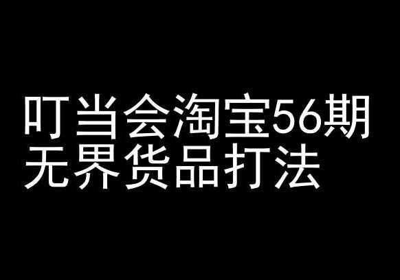 叮当会淘宝56期:无界货品打法-淘宝开店教程-水滴知识网