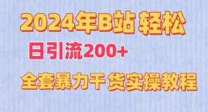 2024年B站轻松日引流200+的全套暴力干货实操教程【揭秘】-水滴知识网