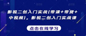 影视二创入门实战(带课+带货+中视频),影视二创入门实战课-水滴知识网