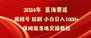 2024年视频号短剧新玩法小白日入1000+保姆级落地实操教程【揭秘】-水滴知识网