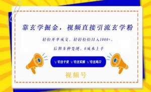 靠玄学掘金,视频直接引流玄学粉, 轻松开单成交,后期多种变现,0成本上手【揭秘】-水滴知识网