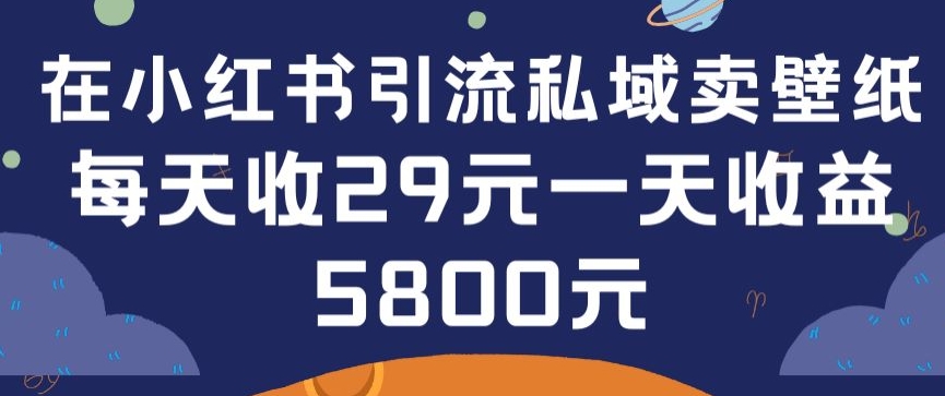 在小红书引流私域卖壁纸每张29元单日最高卖出200张(0-1搭建教程)【揭秘】-水滴知识网