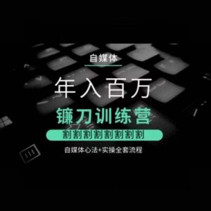 自媒体年入百万镰刀训练营,割割割割割割割割,自媒体心法+实操全套流程-水滴知识网