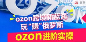 ozon跨境新蓝海玩“赚”俄罗斯,ozon进阶实操训练营-水滴知识网