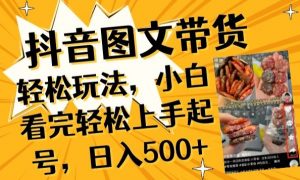 抖音图文带货已过时?那你不如仔细看看这个,小白看完轻松上手起号,日入500+不是梦【揭秘】-水滴知识网