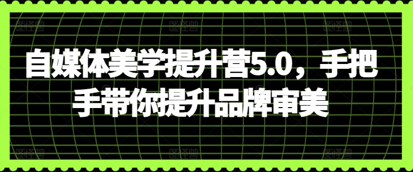 自媒体美学提升营5.0,手把手带你提升品牌审美-水滴知识网
