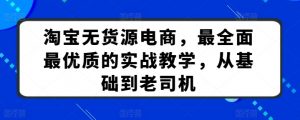淘宝无货源电商,最全面最优质的实战教学,从基础到老司机-水滴知识网