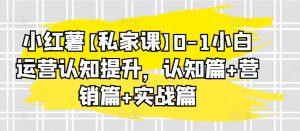 小红薯【私家课】0-1小白运营认知提升，认知篇+营销篇+实战篇-水滴知识网