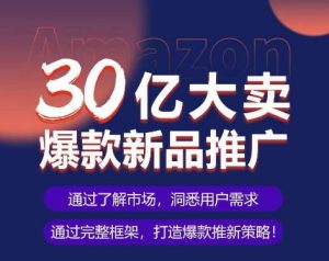 亚马逊·30亿大卖爆款新品推广，可复制、全程案例实操的爆款推新SOP-水滴知识网