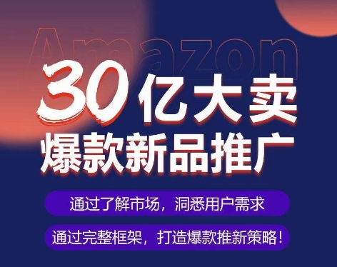 亚马逊·30亿大卖爆款新品推广,可复制、全程案例实操的爆款推新SOP-水滴知识网