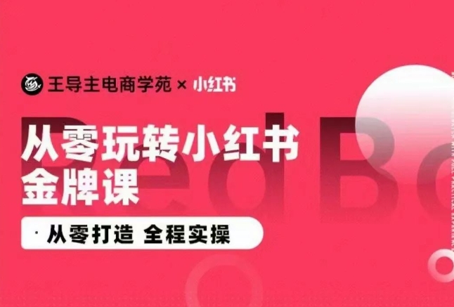 王导主·小红书电商运营实操课,从零打造 全程实操-水滴知识网