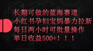 长期可做的蓝海赛道，小红书孕妇宝妈暴力拉新玩法，每日两小时可批量操作，单日收益500+【揭秘】-水滴知识网
