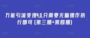 万能引流变现4.0.只需要无脑操作执行即可(第三期+第四期)-水滴知识网