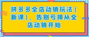 拼多多全店动销玩法【新课】，告别亏损从全店动销开始-水滴知识网