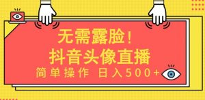 无需露脸,Ai头像直播项目,简单操作日入500+【揭秘】-水滴知识网
