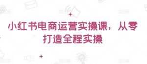 小红书电商运营实操课,从零打造全程实操-水滴知识网