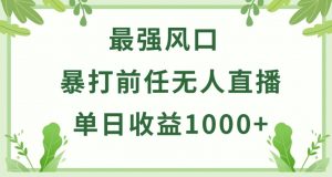 暴打前任小游戏无人直播单日收益1000+，收益稳定，爆裂变现，小白可直接上手【揭秘】-水滴知识网