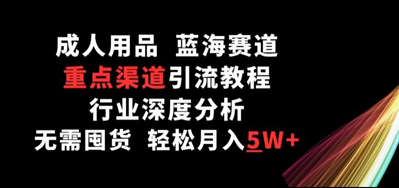 成人用品，蓝海赛道，重点渠道引流教程，行业深度分析，无需囤货，轻松月入5W+【揭秘】-水滴知识网