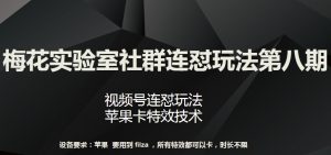 梅花实验室社群连怼玩法第八期,视频号连怼玩法 苹果卡特效技术【揭秘】-水滴知识网