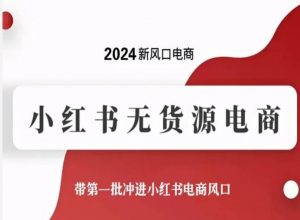 2024新风口电商,小红书无货源电商,带第一批冲进小红书电商风口-水滴知识网