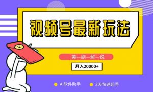 视频号最新玩法，美剧解说，利用AI软件，3天起号，新手小白也能月入2万+【揭秘】-水滴知识网