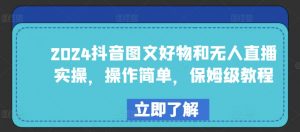 2024抖音图文好物和无人直播实操,操作简单,保姆级教程-水滴知识网