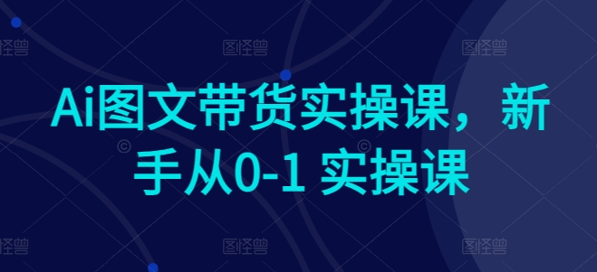 Ai图文带货实操课,新手从0-1 实操课-水滴知识网