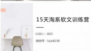15天淘系软文训练营,跟年入50万的淘系软文导师,学习月收过万的淘系软文-水滴知识网