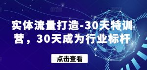 实体流量打造-30天特训营，30天成为行业标杆-水滴知识网
