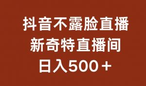不露脸挂机直播，新奇特直播间，日入500+【揭秘】-水滴知识网