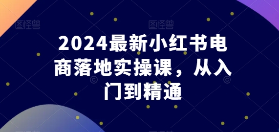 2024最新小红书电商落地实操课,从入门到精通-水滴知识网