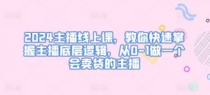 2024主播线上课,教你快速掌握主播底层逻辑,从0-1做一个会卖货的主播-水滴知识网