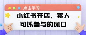 小红书开店，素人可以参与的风口-水滴知识网