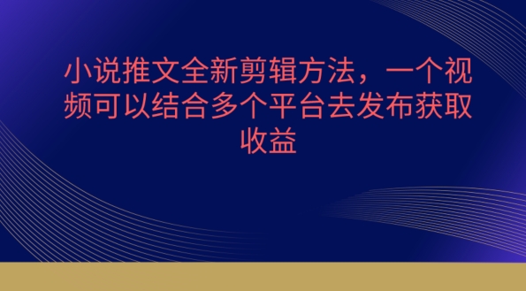 小说推文全新剪辑方法,一个视频可以结合多个平台去发布获取【揭秘】-水滴知识网