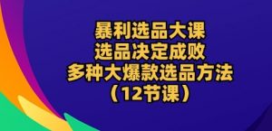 暴利选品大课：选品决定成败，教你多种大爆款选品方法(12节课)-水滴知识网