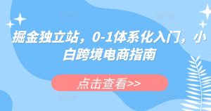 掘金独立站，0-1体系化入门，小白跨境电商指南-水滴知识网