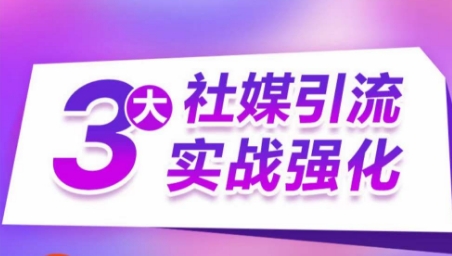 3大社媒引流实战强化,多渠道站外引流,高效精准获客,订单销售额翻倍增长-水滴知识网