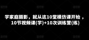 学家庭摄影,就从这10堂模仿课开始 ,10节视频课(学)+10次训练营(练)-水滴知识网