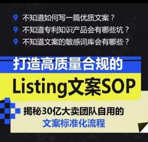 打造高质量合规的Listing文案SOP,掌握亚马逊文案工作的标准化-水滴知识网