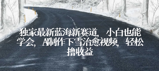独家最新蓝海新赛道,小白也能学会,AI制作下雪治愈视频,轻松撸收益【揭秘】-水滴知识网
