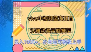 vivo中视频蓝海项目,沙雕动漫无脑搬运,小白也可轻松上手【揭秘】-水滴知识网