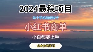 2024最稳蓝海项目,小红书商单项目,没有之一【揭秘】-水滴知识网