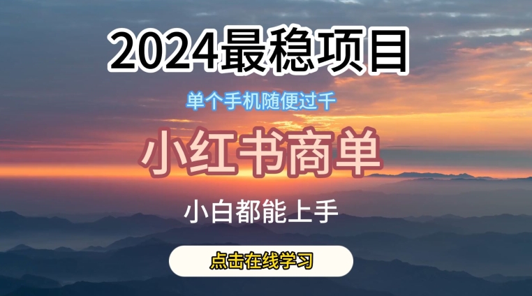 2024最稳蓝海项目,小红书商单项目,没有之一【揭秘】-水滴知识网