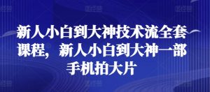 新人小白到大神技术流全套课程，新人小白到大神一部手机拍大片-水滴知识网