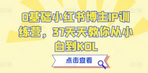0基础小红书博主IP训练营,37天天教你从小白到KOL-水滴知识网