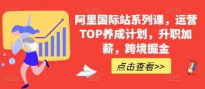 阿里国际站系列课,运营TOP养成计划,升职加薪,跨境掘金-水滴知识网