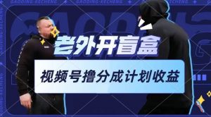 老外开盲盒视频，撸视频号分成计划收益，每天只需一小时，新手小白轻松上手【揭秘】-水滴知识网