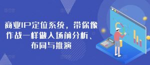 商业IP定位系统,带你像作战一样做入场前分析、布同与推演-水滴知识网