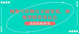 视频号好物分享副业课,视频剪辑带货玩法-水滴知识网