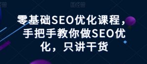零基础SEO优化课程,手把手教你做SEO优化,只讲干货-水滴知识网